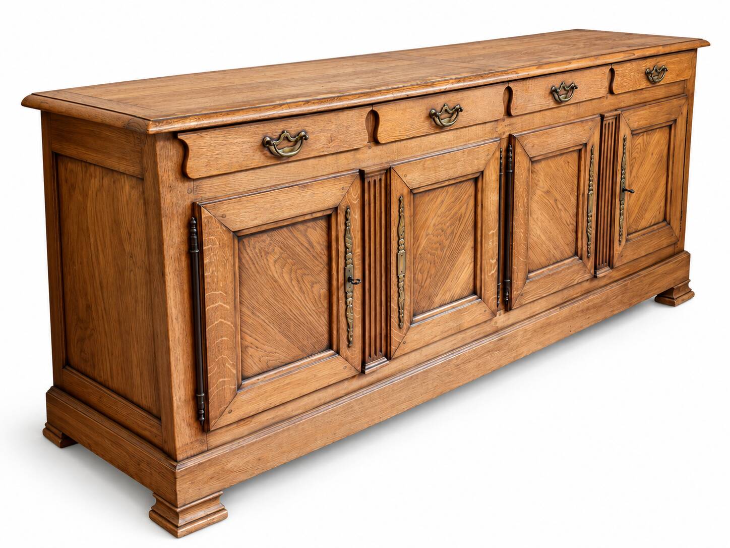 Large oak sideboard, 4 doors and 4 drawers – 233 cm