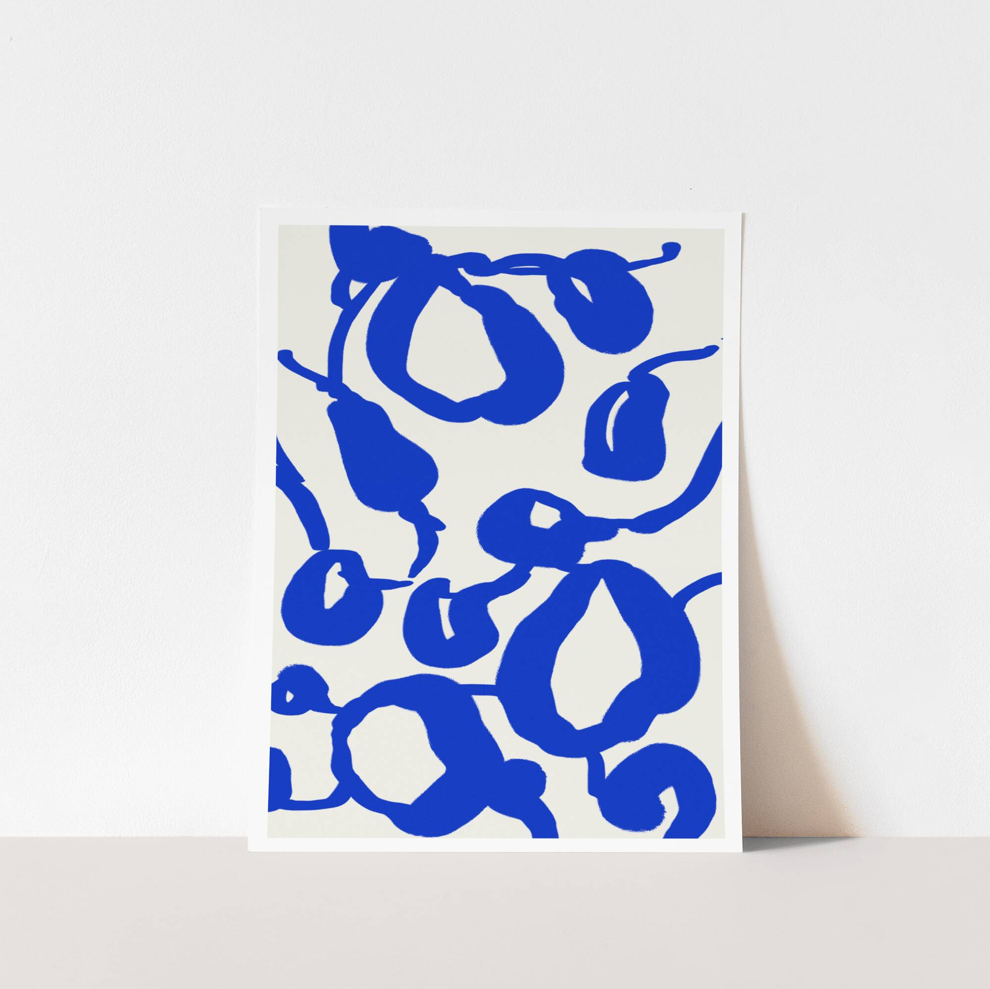 Abstract blue composition giclee print