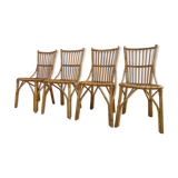 4 rattan chairs 50-60's