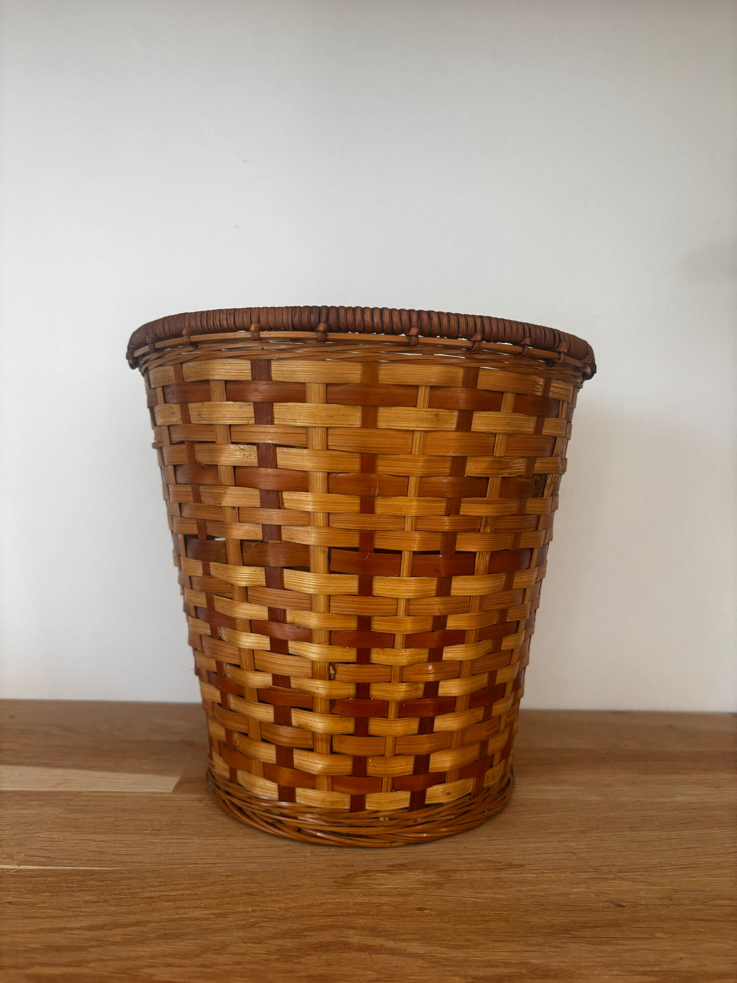 Vintage wicker basket or paper bin