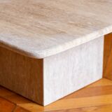 Square travertine table