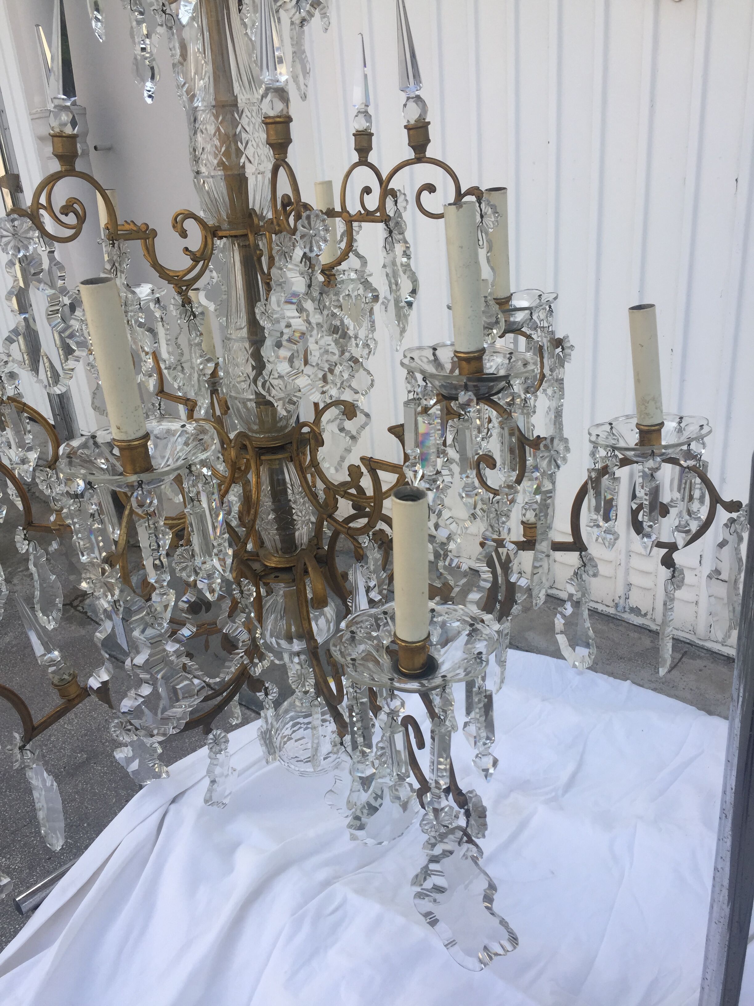 Regency cut crystal chandelier