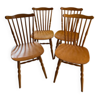 Set of 4 Baumann wooden chairs, Tacoma model