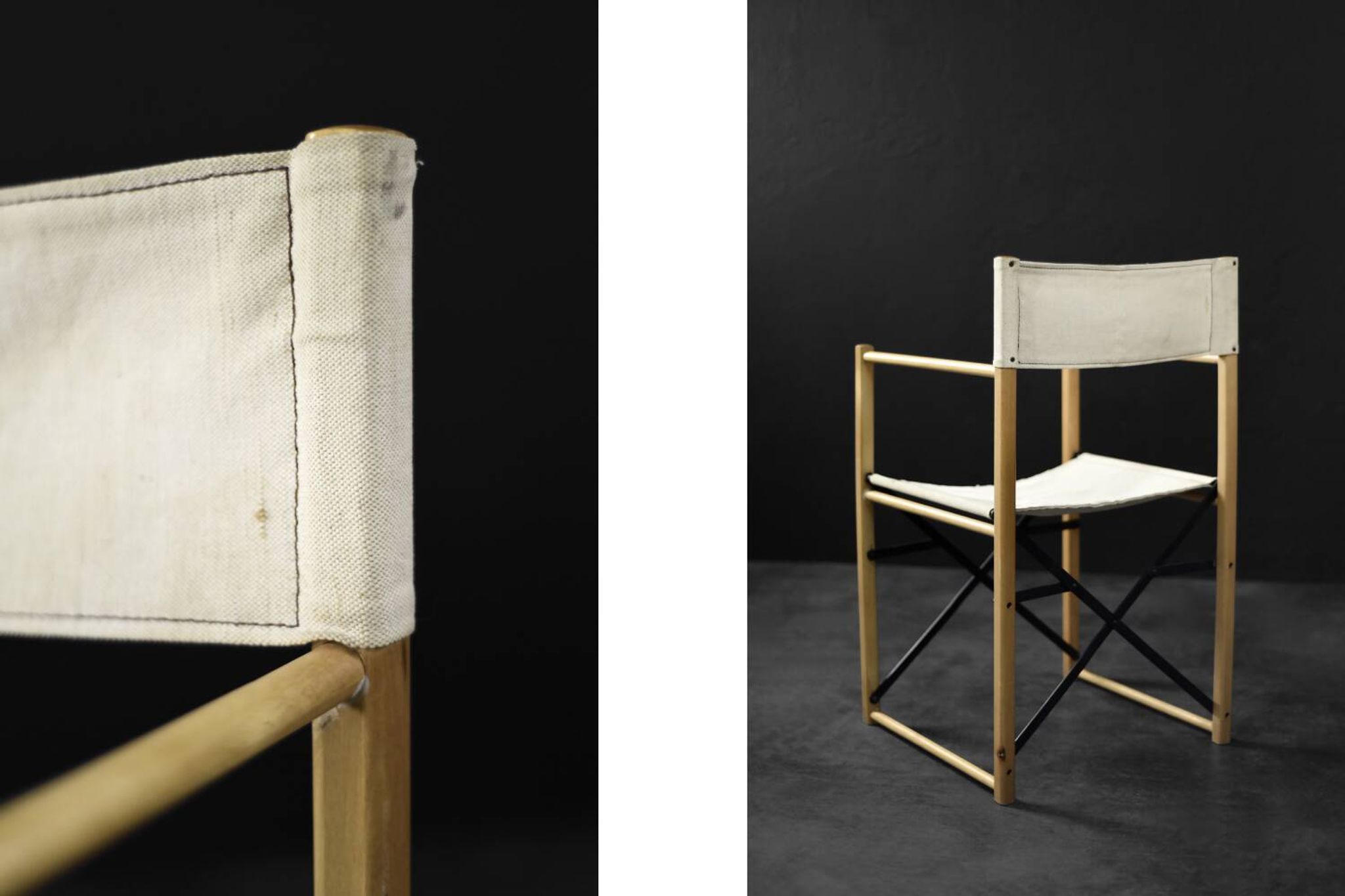 Vintage Mid-Century Scandinavian Modern Beech Safari Director's Chairs
