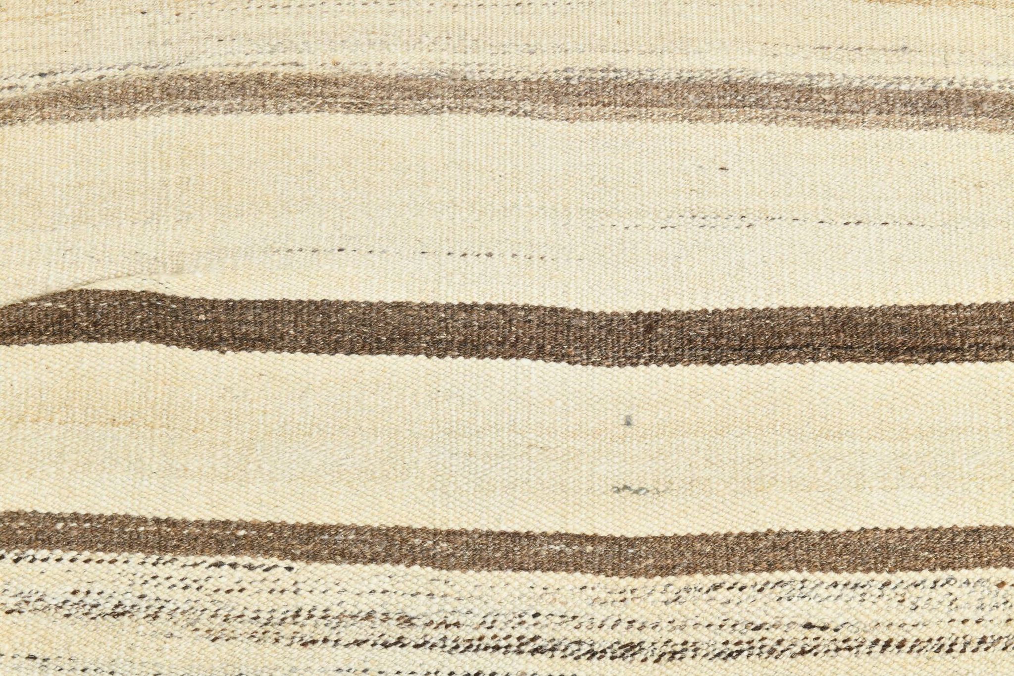 5x7 Kilim Beige & Cream Striped Kilim Rug, 161x211Cm