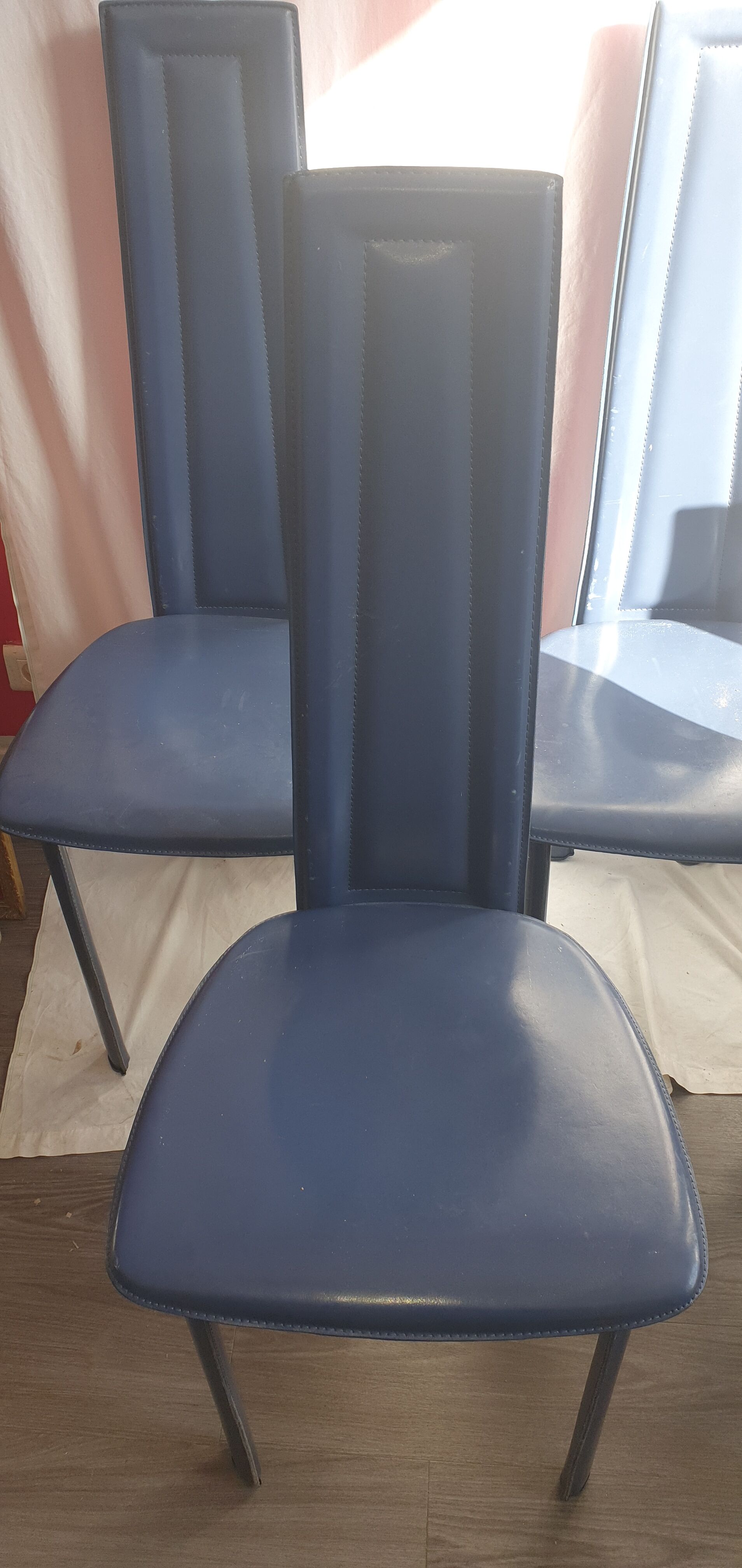 6 David Lange leather chairs, 1970/80