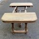 Henri II dining table stripped in solid oak from the 19th century.