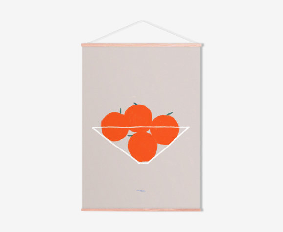 Affiche murale colorée bol de fruits oranges 50cm*70cm