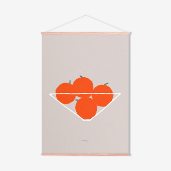 Colorful wall poster bowl of orange fruits 50cm*70cm