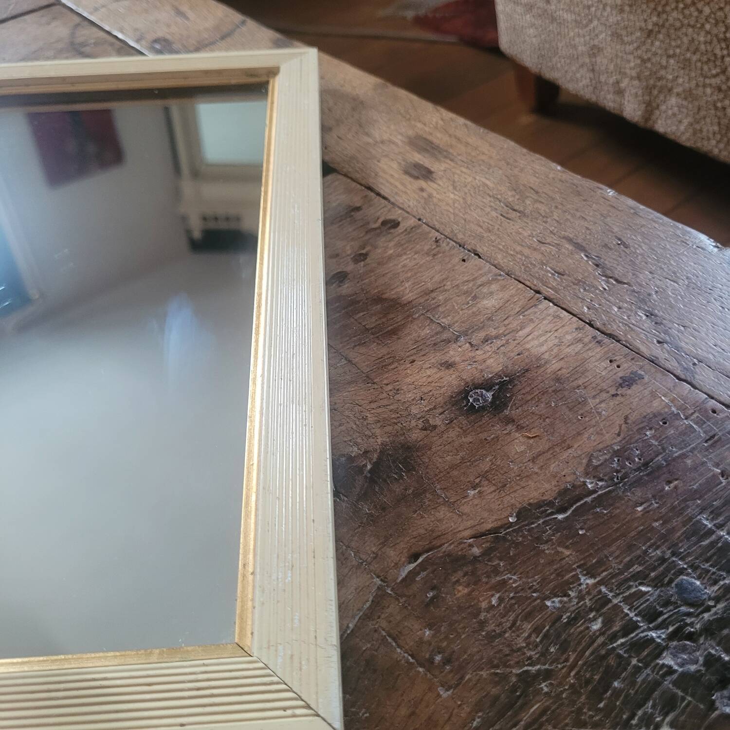 Miroir en bois doré, années 1950