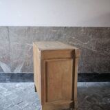 commode à tiroir brutaliste en chêne massif