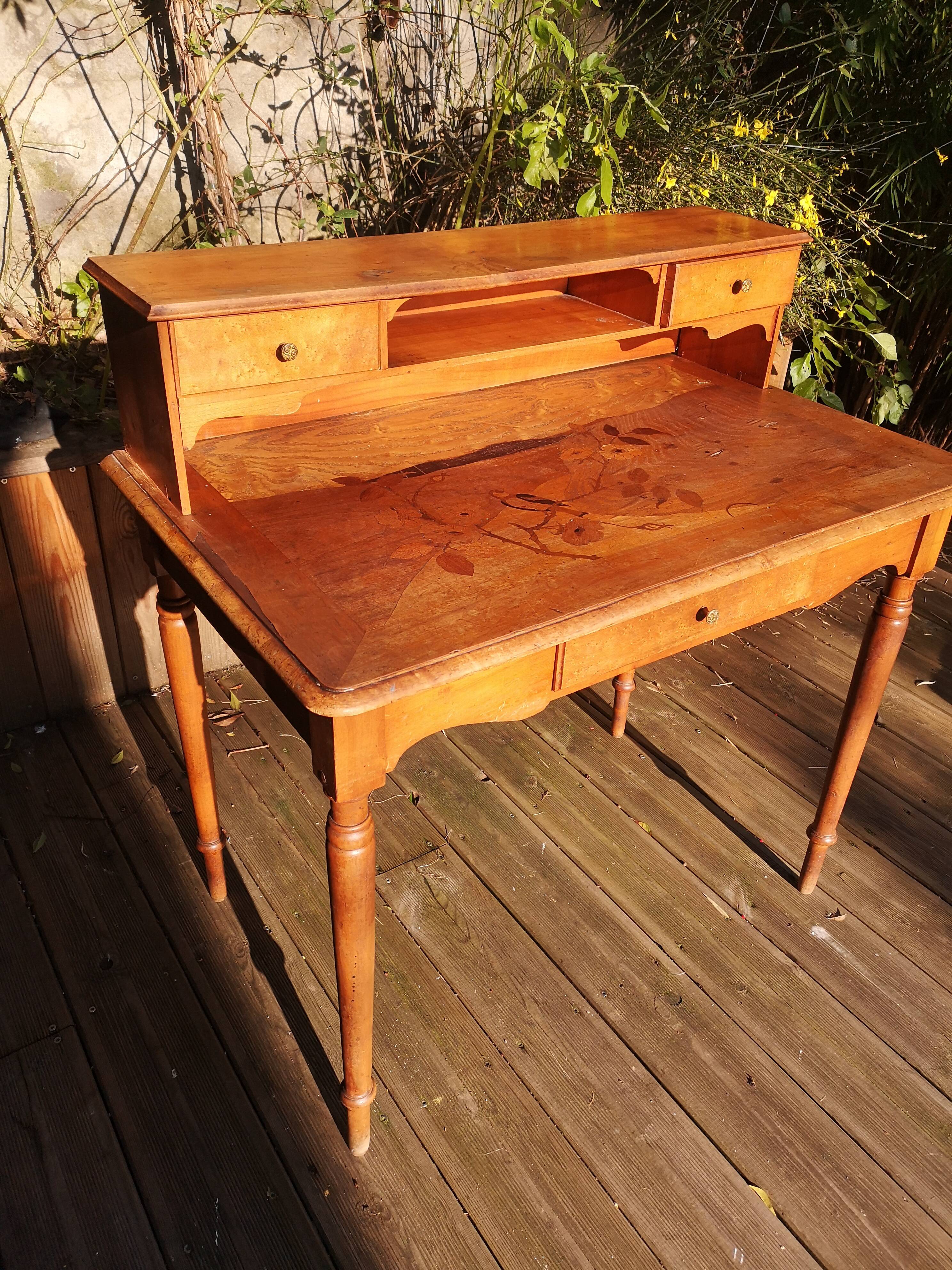 Wooden Art Nouveau desk circa 1900