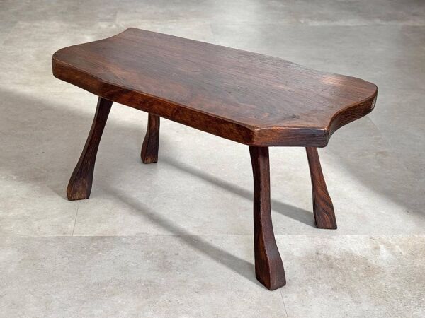 Table d'appoint en tronc d'arbre vintage foncé