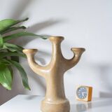 Mid century ceramic three-branched candelabra