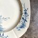 Blue ironstone hollow plate from Gien, "Birds" service circa 1870 no. 4
