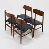Set of 4 danish design teak and plywood dining chairs 1960s
