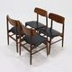 Set of 4 danish design teak and plywood dining chairs 1960s
