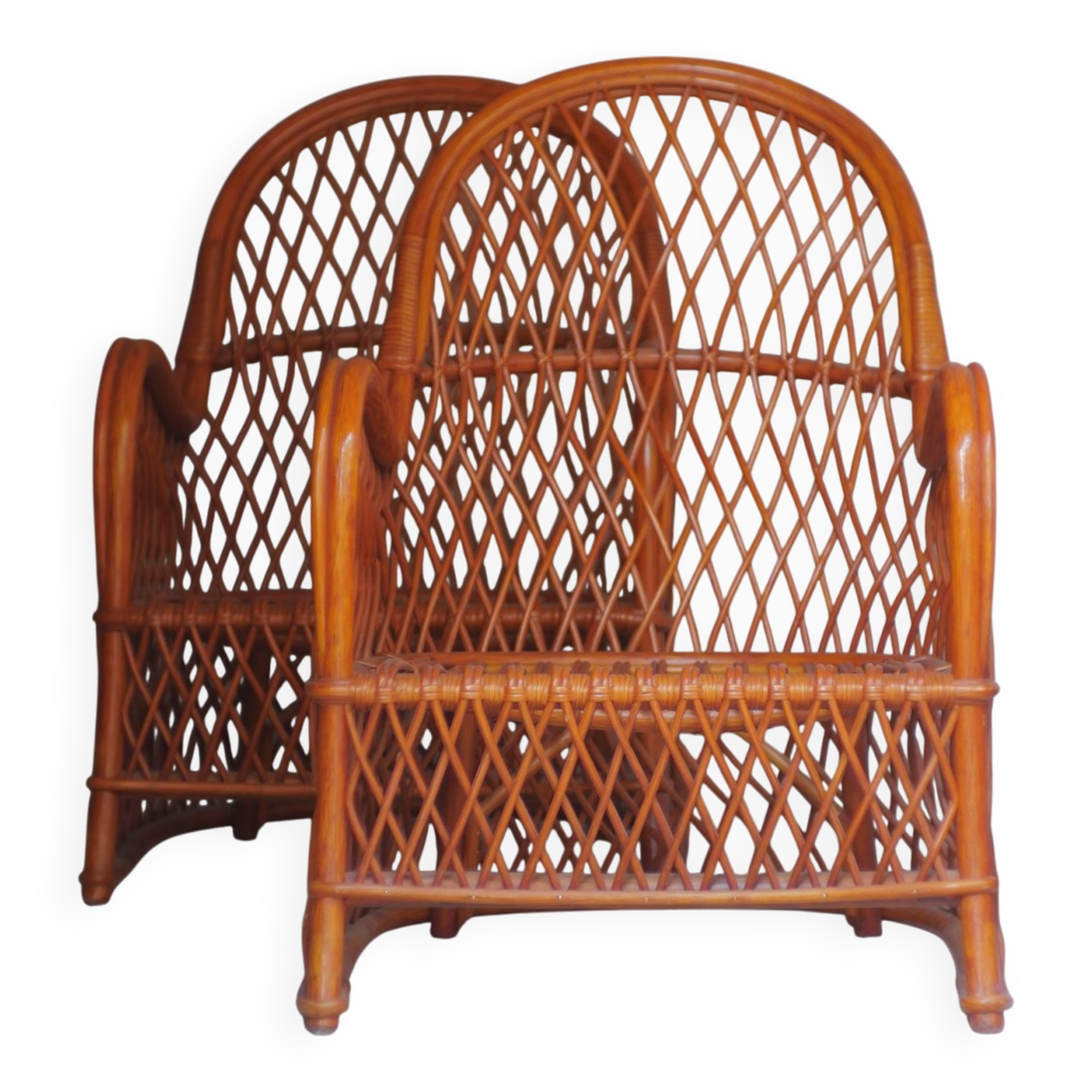 Wicker armchairs by Gervasoni, Italy, 1970s, set of 2.