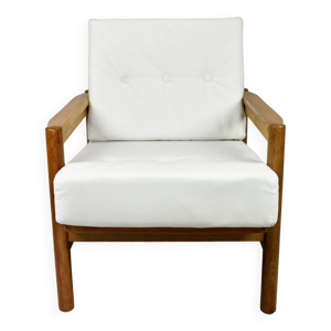 Fauteuil vintage en ivoire