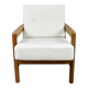 Vintage Armchair in White Ivory, 1970s