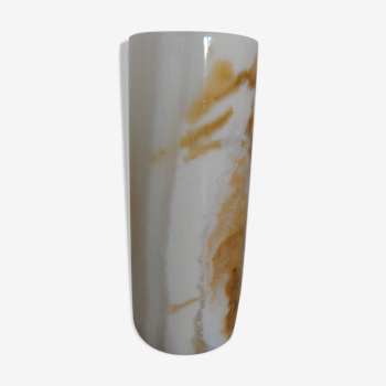 Cream and caramel veins marble vase