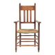 Art Deco Amsterdam School oak armchair with woven straw seat, 1930s