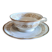 Cup + saucer Bernardaud Limoges — antique gilded porcelain