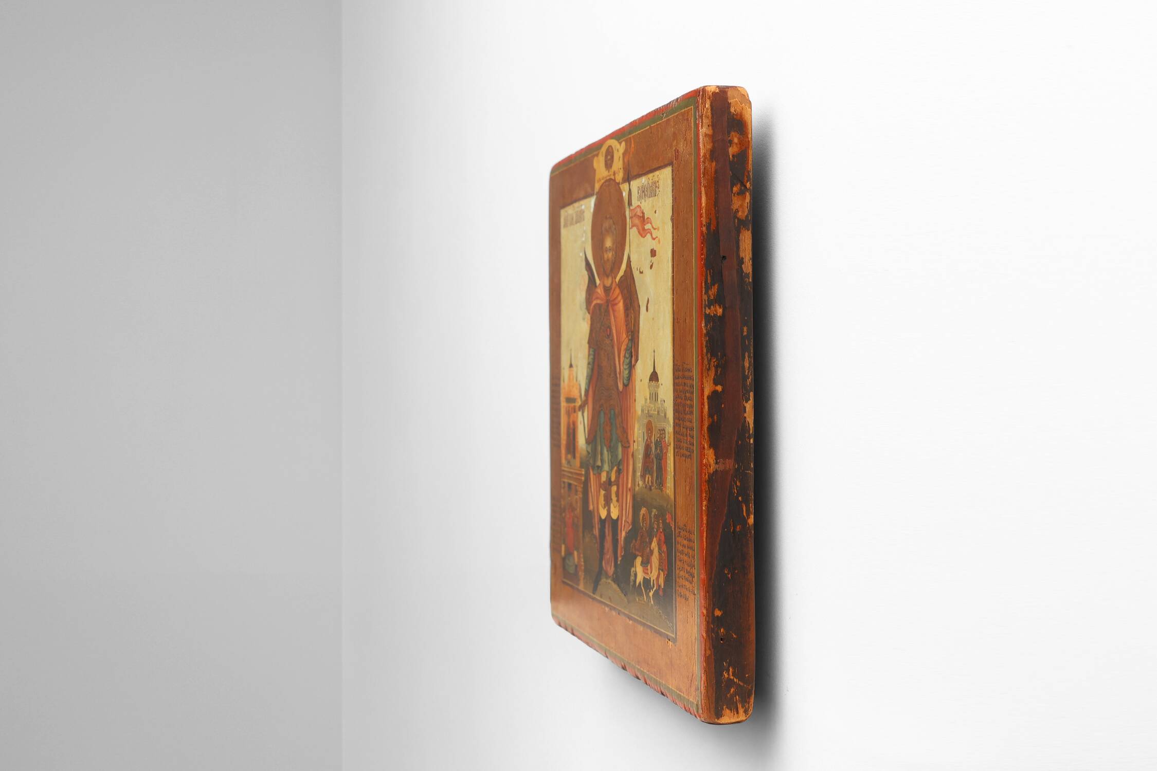 Icône religieuse russe de saint Jean le Guerrier, XIXe siècle