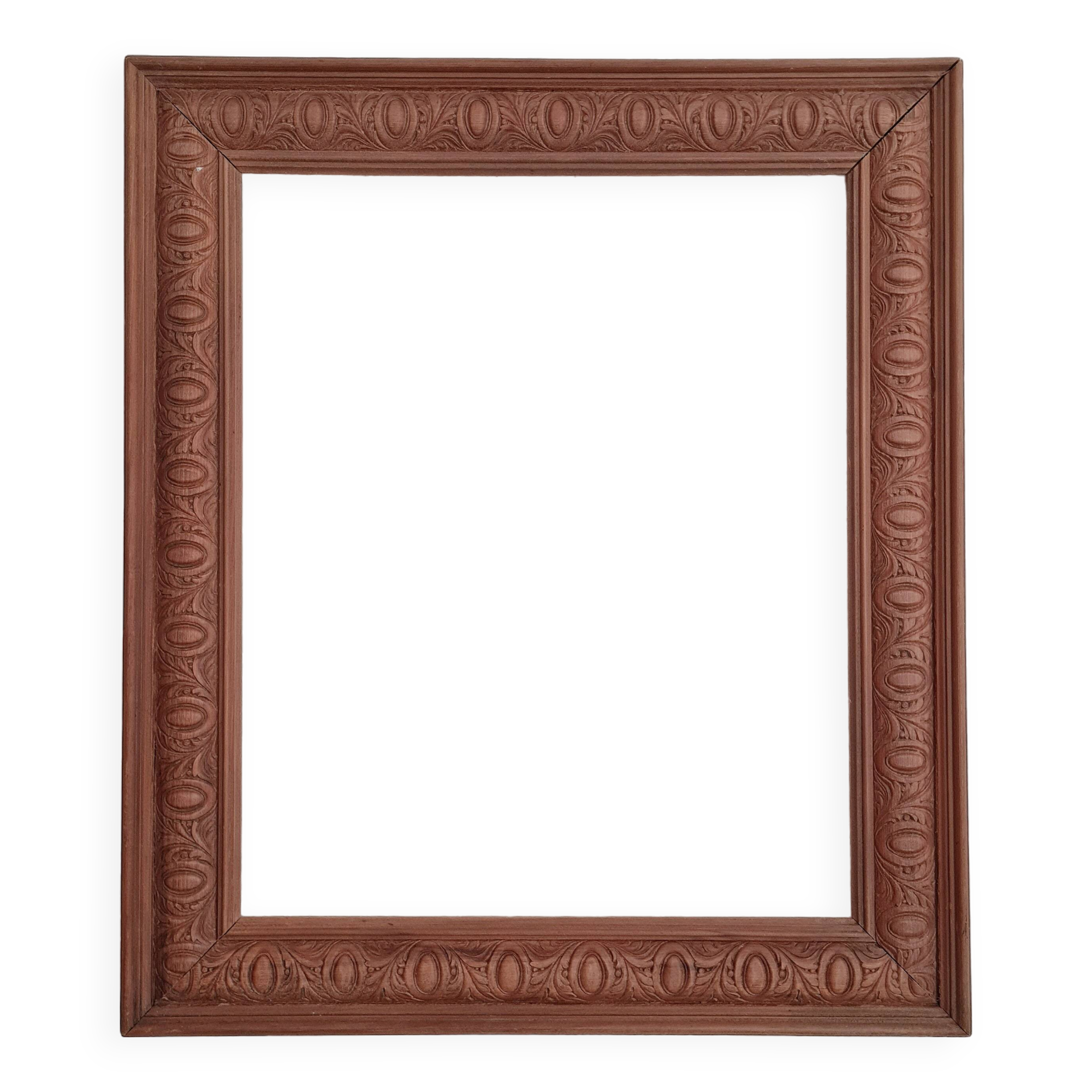 Cadre en bois ancien sculpté 64 x 54