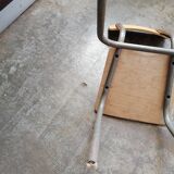 Petite chaise ecole 1950s tubee formica jaune