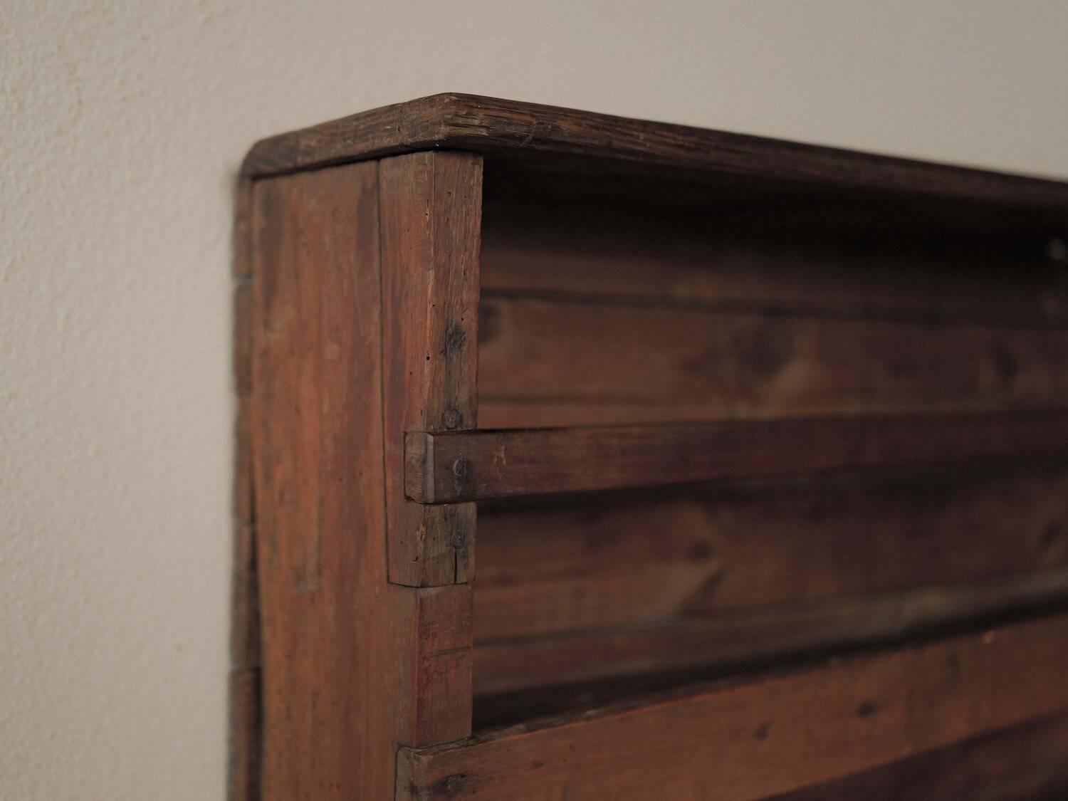Antique solid wood wall shelf, France, 19th century