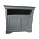 Louis Philippe-style storage furniture with grey wood tray, it is composed of a niche with sliding tray and below a storage closed by 2 doors.