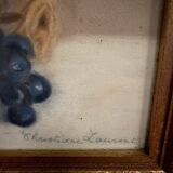 Watercolor on paper by Christiane Laurent still life 20th century golden frame