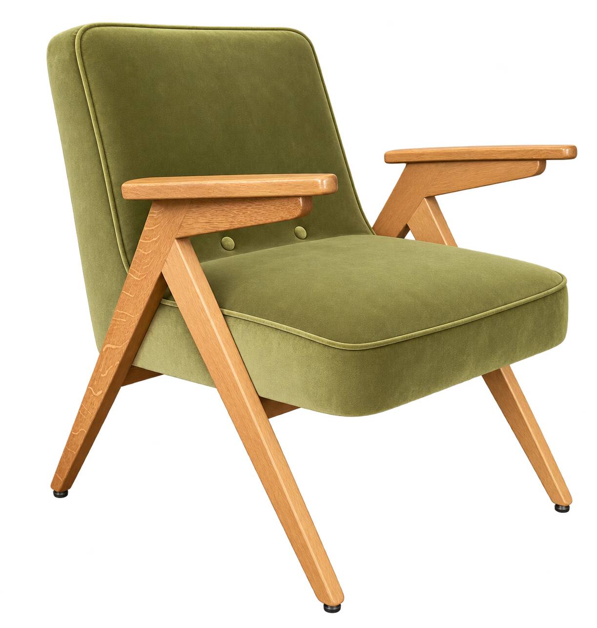 Paire de fauteuils Bunny 366  en velours Olive