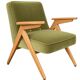 Paire de fauteuils Bunny 366  en velours Olive