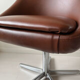 Swivel armchair 70s imitation leather