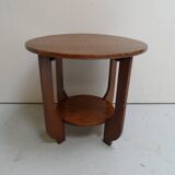 Art bDeco round oak coffee table