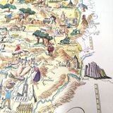 Old Limousin map illustrated Jacques Liozu 1951