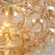 Large amber bubble glass pendant light by Helena Tynell for Limburg, Germany, 1970s.