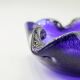 Murano ashtray blue glass silver inclusions