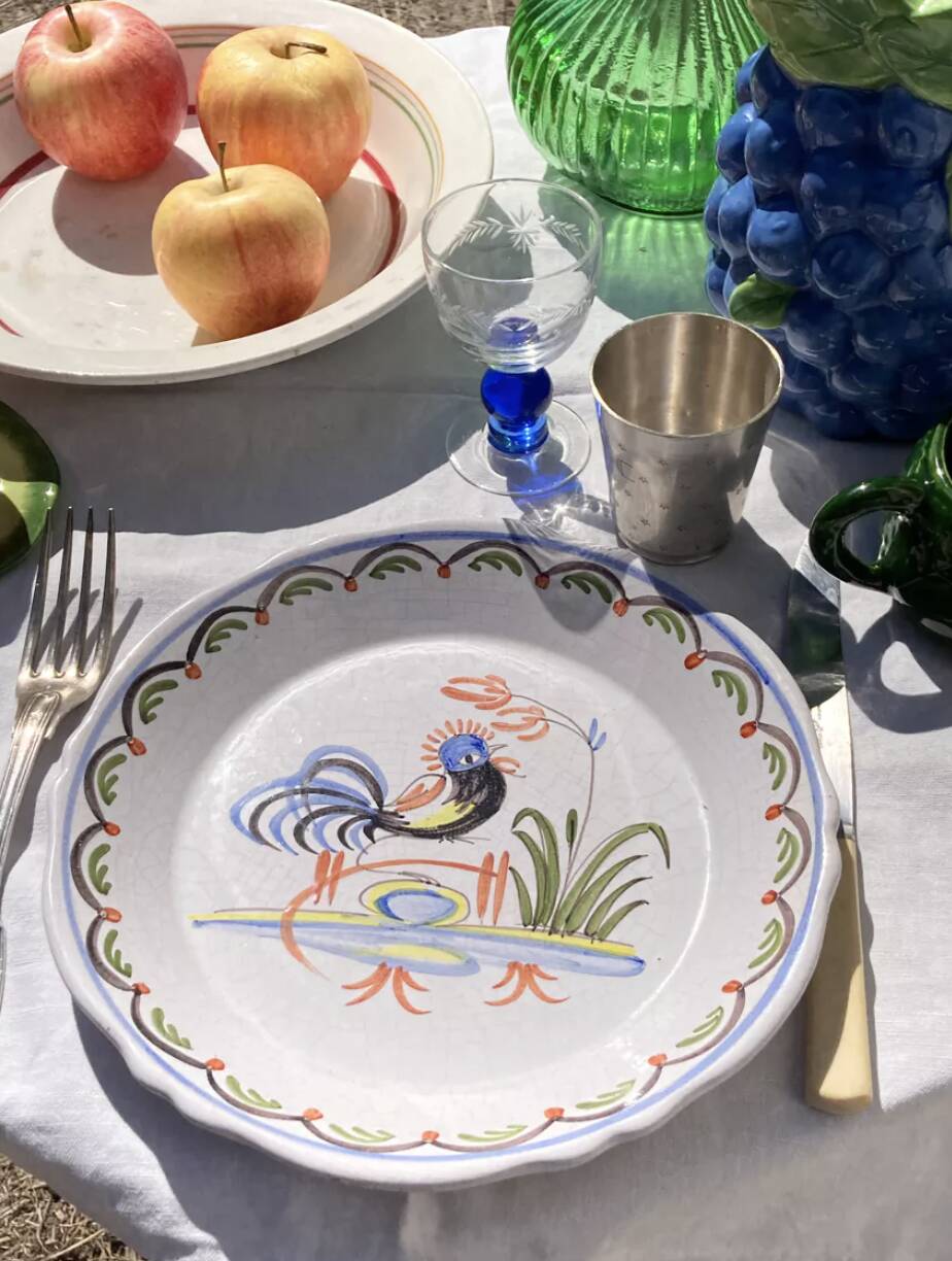 Assiette murale Nevers oiseau