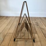 Magazine holder in gilded metal / copper 60s