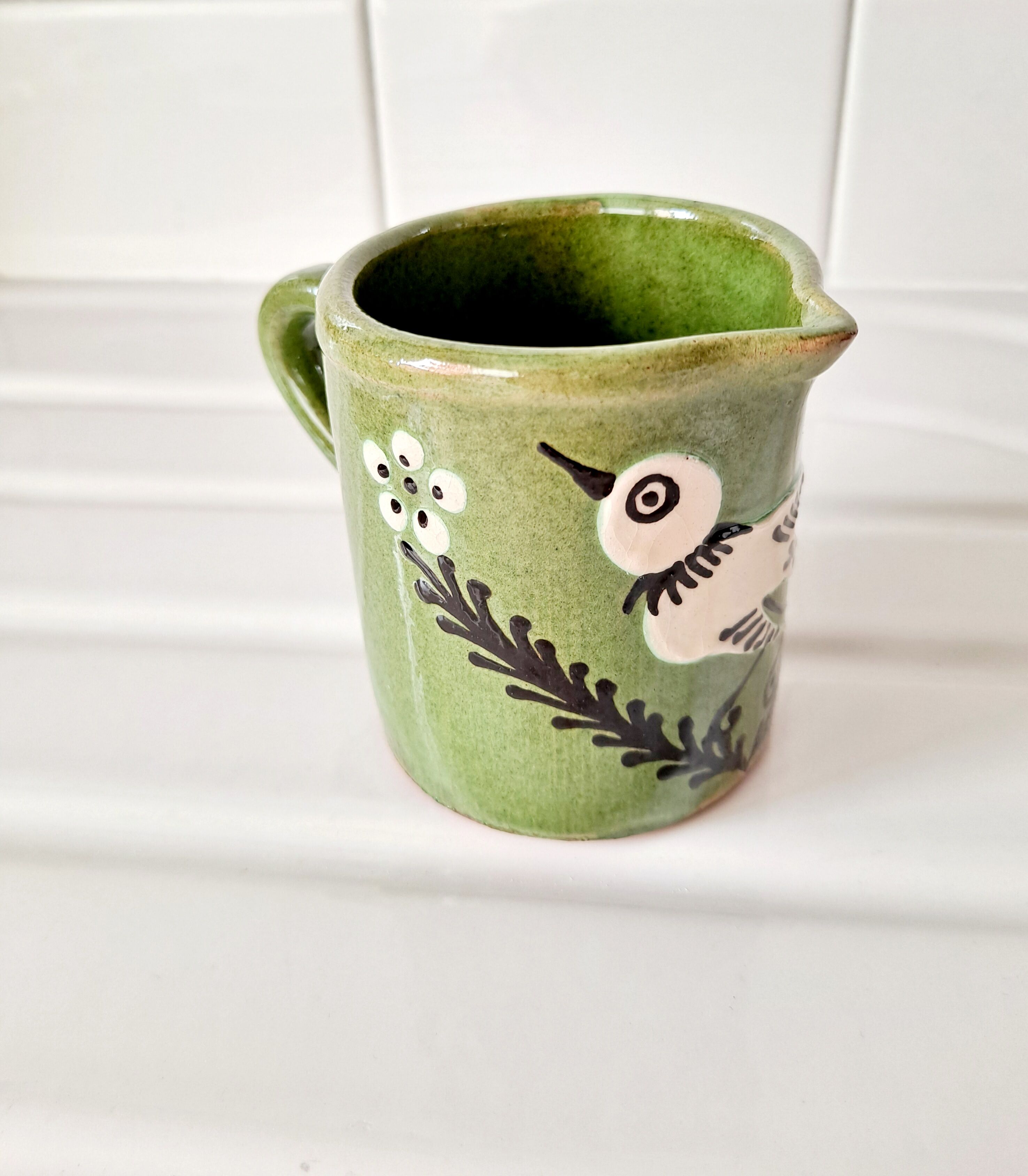 Milk pot bird glazed earth Savoie