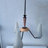 Vintage milk glass pastel color hanging lamp