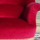 2 antique toad armchairs in red velvet