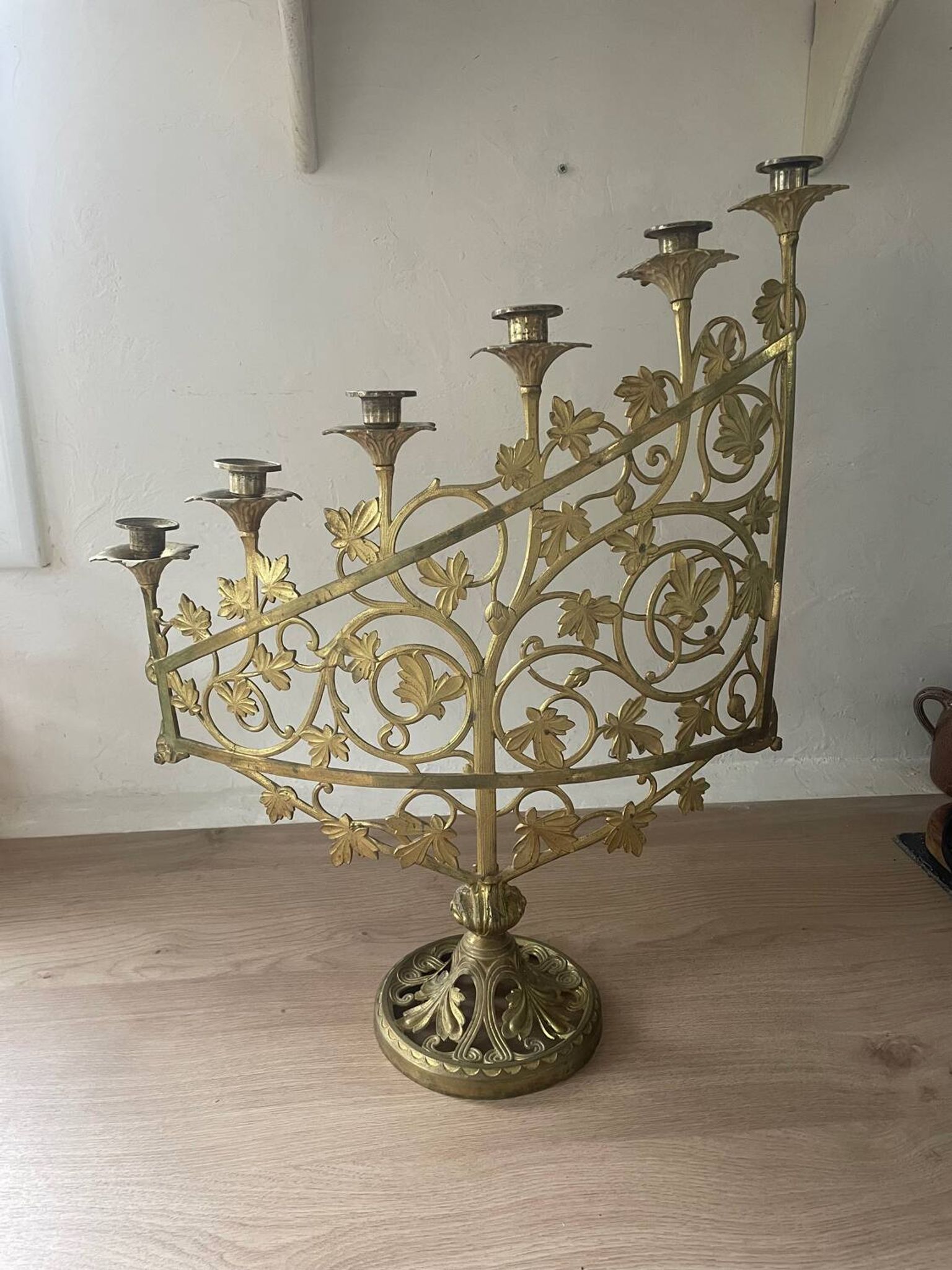 Chandelier en bronze doré, fin XIXème