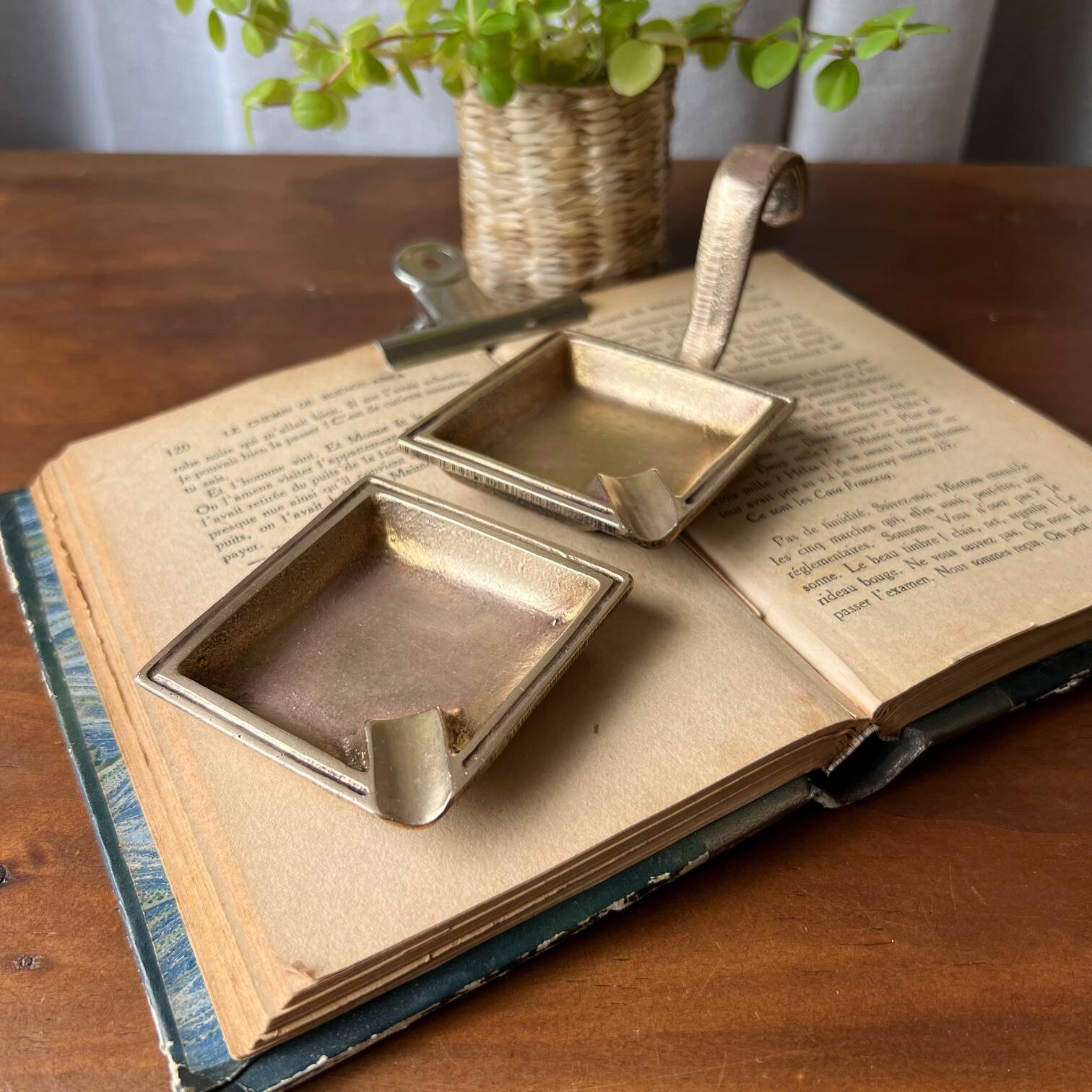 Duo de cendriers en bronze, empilables