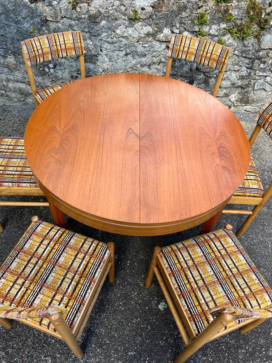 Table + 6 chaises baumann vintage 1970