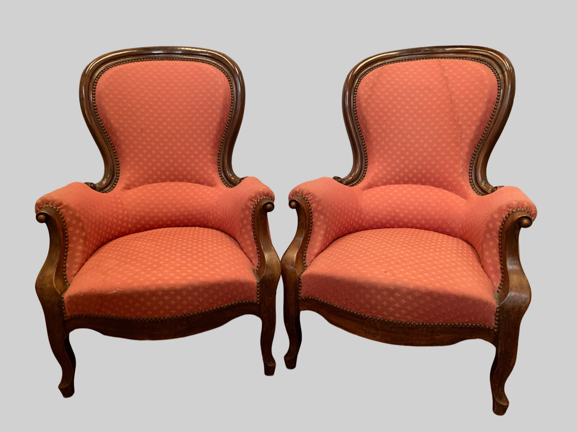 Paire de fauteuils Louis Philippe en acajou XIX siècle