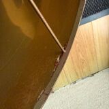 Beautiful ceramic base lamp with a golden metal shade.